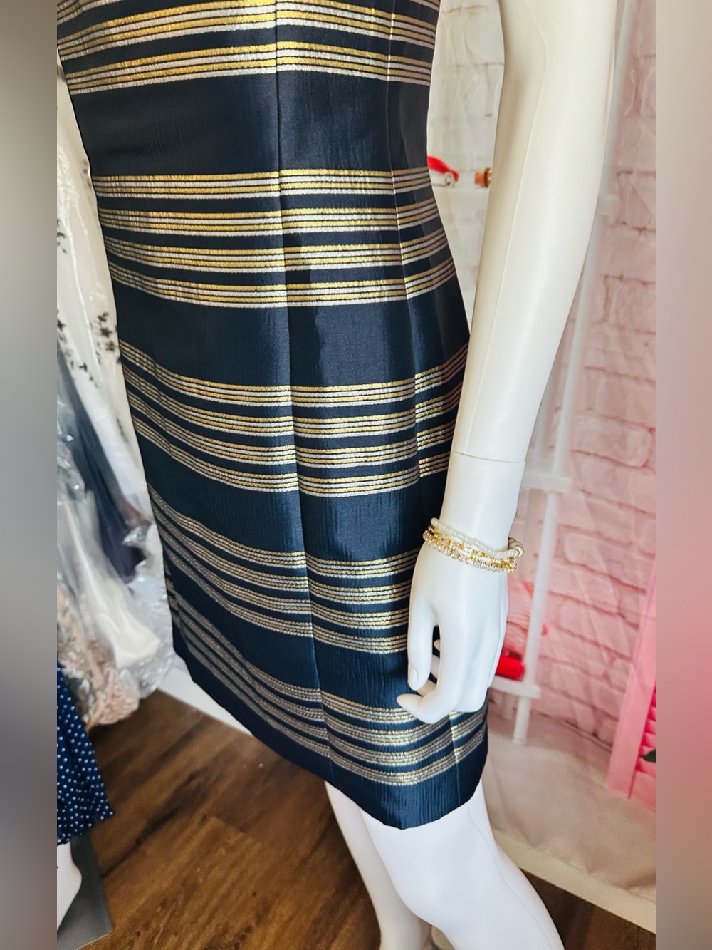 Lilly Pulitzer Virginia Jeweled Metallic Stripe Dress - Picture 7 of 11